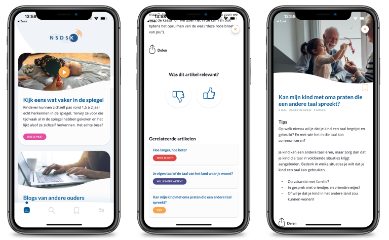 Hoor & Kijk, een app voor ouders van een jong doof/slechthorend kind