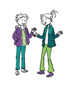 kinderen in gesprek (tekening)